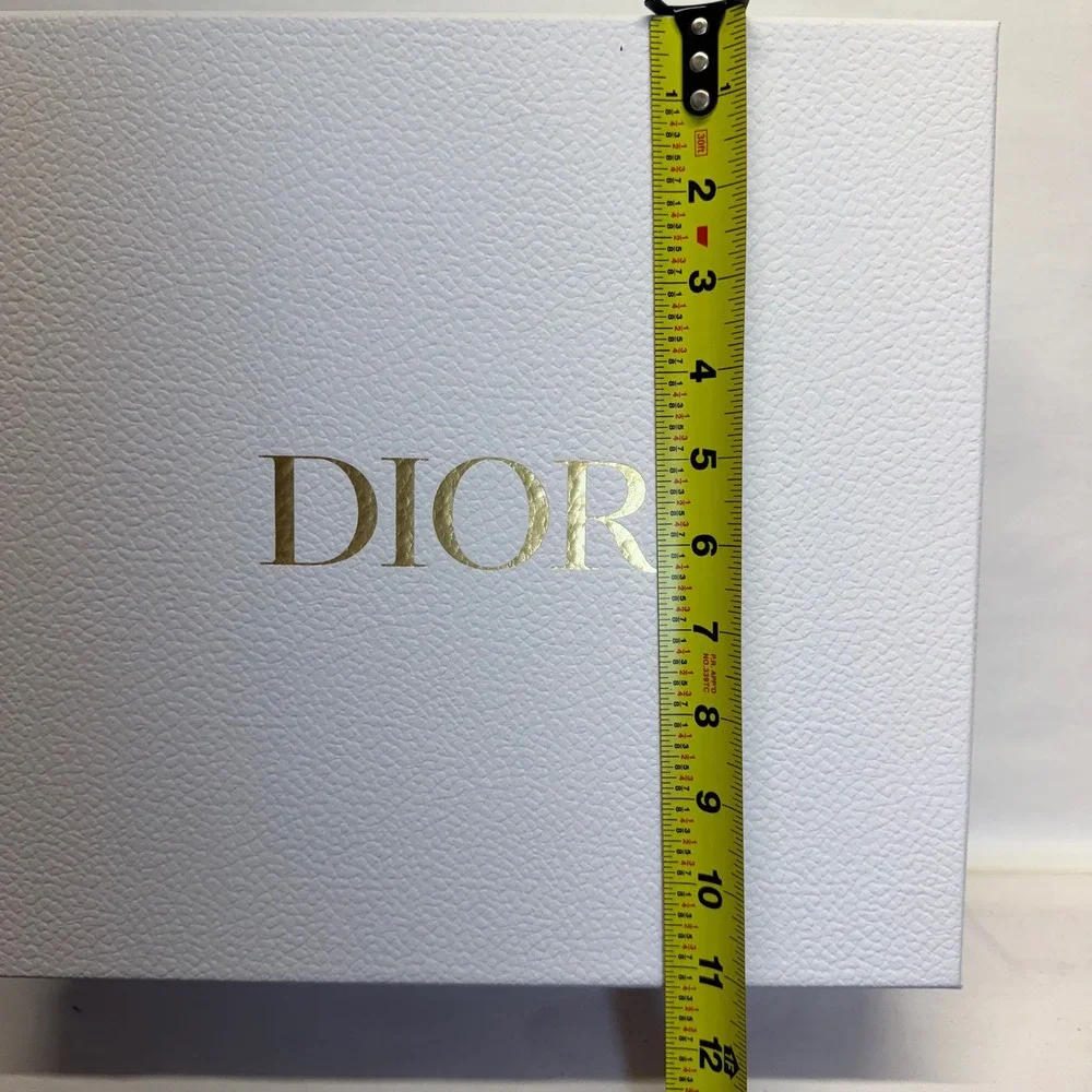 Dior Empty Gift Box Lot of 4 White Gold Black Logo Tissue Paper Luxury Packaging